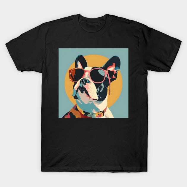 Boston Terrier in 80's T-Shirt by NatashaCuteShop